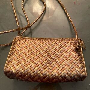 Chic Woven Crossbody Bag in Rich Brown